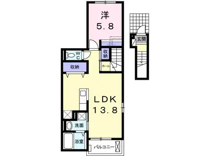 シー コースト(1LDK/1階)の間取り写真