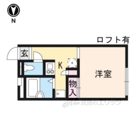 レオパレス緑の香芝(1K/2階)の間取り写真