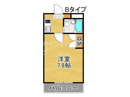 KSシャトー遠里小野(1K/1階)の間取り写真