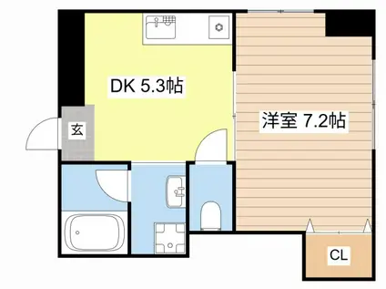 ヴィラ・十里(1DK/1階)の間取り写真