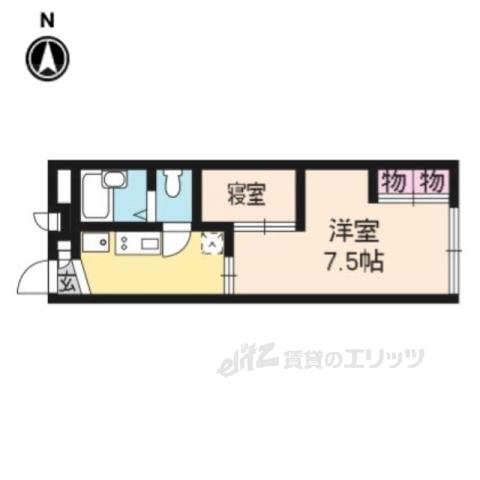レオパレスナイズ紫竹(1K/2階)の間取り写真
