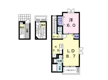 ヴィクトリー(1LDK/3階)の間取り写真