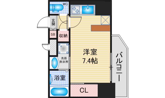 S-RESIDENCE庄内通駅前CURERE(ワンルーム/10階)の間取り写真