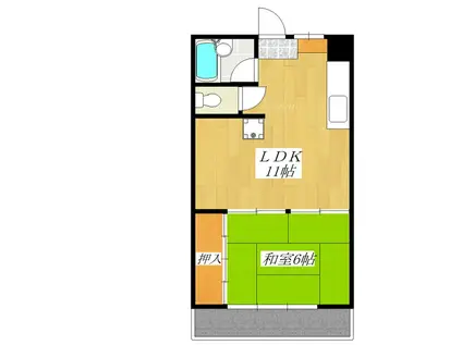 杉浦コーポ(1LDK/2階)の間取り写真