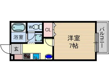 サンクリエイトII(1K/2階)の間取り写真