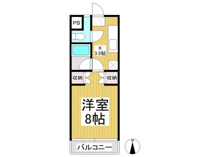 エスタシオン(1K/1階)の間取り写真