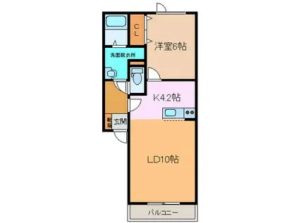 ESTANSIAII(1LDK/2階)の間取り写真