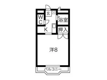 ベルメゾン錦(1K/1階)の間取り写真