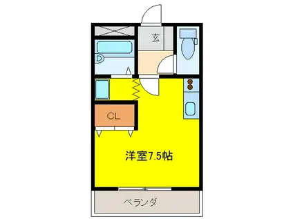 ドルチェ新道(ワンルーム/1階)の間取り写真