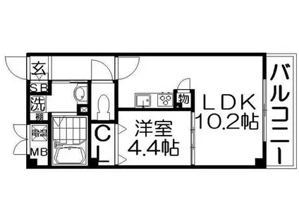 マンショングレース(1LDK/1階)の間取り写真