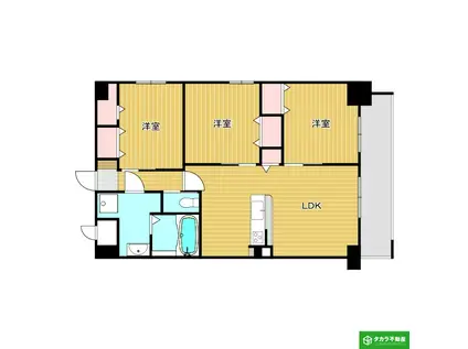 プロスペリタ宗方(3LDK/4階)の間取り写真