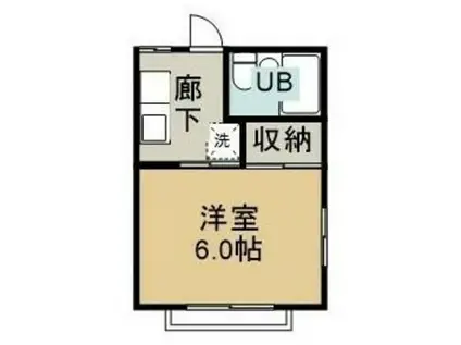 クレストパレス(1K/2階)の間取り写真