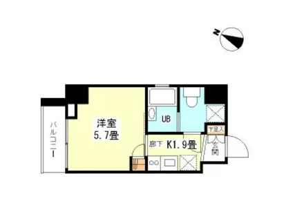 シンシア芝浦LUNETTA(1K/5階)の間取り写真