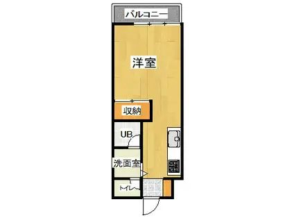 第5鶴丸ハイツ(ワンルーム/2階)の間取り写真