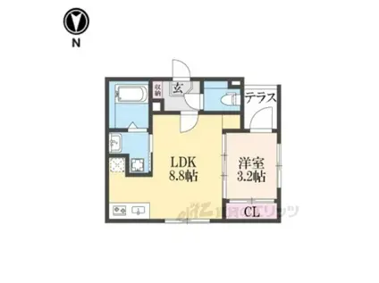 ブリエスポワール(1LDK/1階)の間取り写真