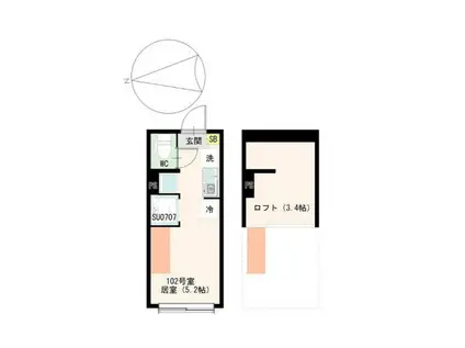 東尾久2丁目アパート(ワンルーム/1階)の間取り写真