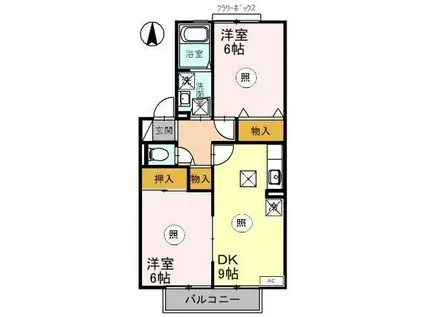 コーポラスITOII A(2DK/1階)の間取り写真