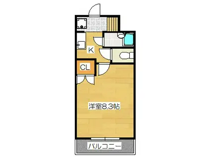 ウイングス学園通 N棟(1K/4階)の間取り写真