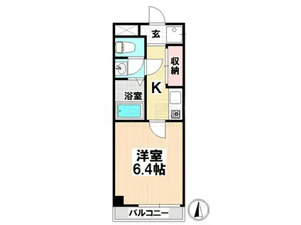 ラ・メゾンド・フローラ(1K/3階)の間取り写真