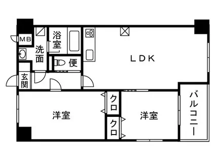 グラビス(2LDK/1階)の間取り写真