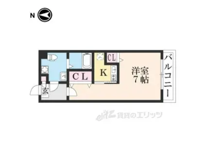 THEGARNETSUITERESIDE(1K/3階)の間取り写真