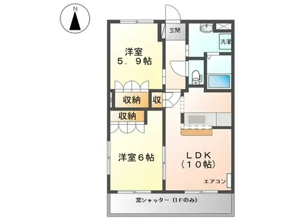 サクラハイツ(2LDK/1階)の間取り写真