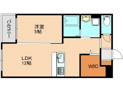ハーヴェスト東那珂(1LDK/5階)の間取り写真