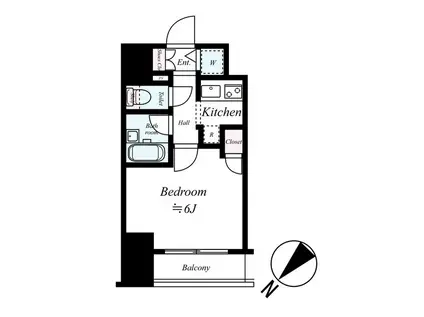 ドルチェ日本橋浜町壱番館(1K/5階)の間取り写真