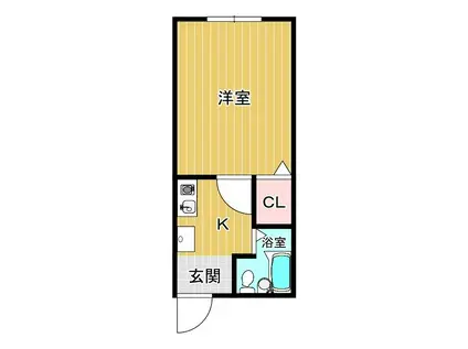 ハイツゆはら(1K/1階)の間取り写真