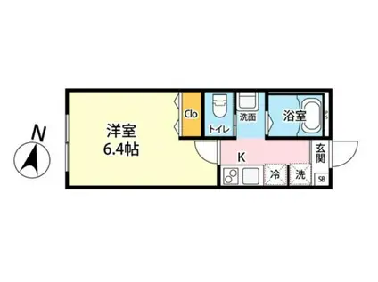 キャメル北越谷4(1K/1階)の間取り写真