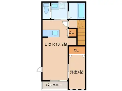 ピースフルチェリー(1LDK/2階)の間取り写真