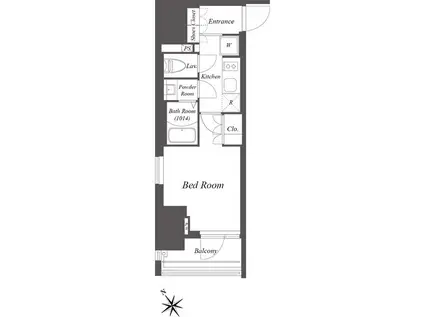 ブランシエスタ横浜高島町(1K/13階)の間取り写真