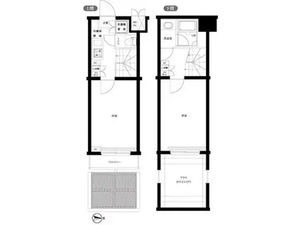 ルーブル早稲田六番館(2K/1階)の間取り写真