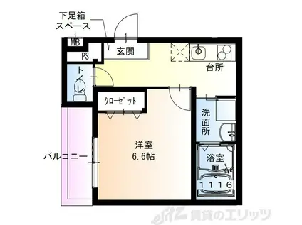 フジパレス吹田内本町(1K/1階)の間取り写真