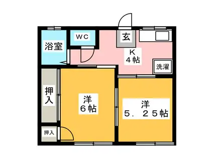 シティーハイム(2K/2階)の間取り写真