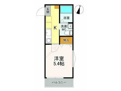 ルミナスポート(1K/2階)の間取り写真