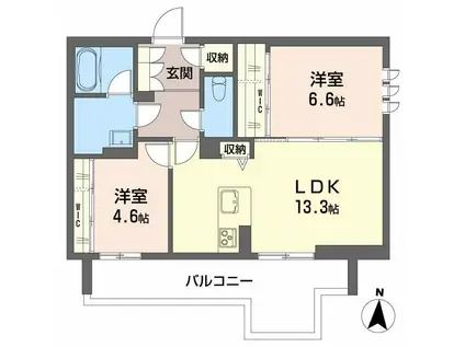 ラ カンタービレ(2LDK/1階)の間取り写真