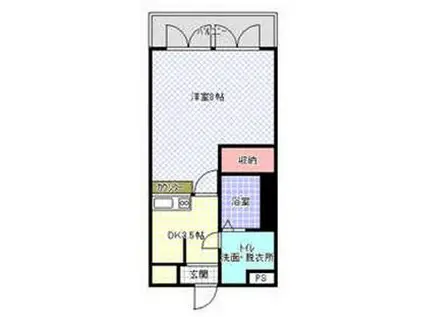 メゾンパティオII(1K/3階)の間取り写真