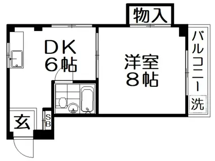 第2森マンション(1DK/1階)の間取り写真