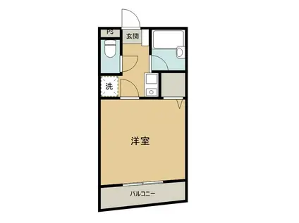 ウェルストーン(1K/4階)の間取り写真