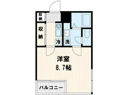 プラージュ新検見川(1K/4階)の間取り写真