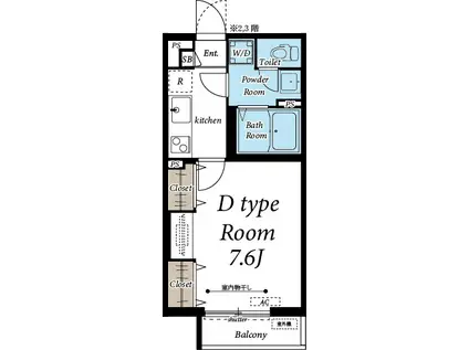 ヴィラ堀之内(1K/1階)の間取り写真