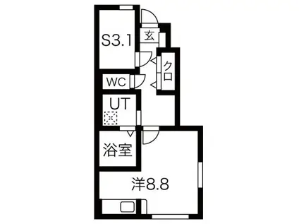 M&T神町北I(1SK/1階)の間取り写真