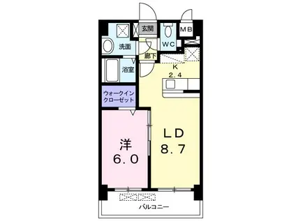 サンガーデン K(1LDK/2階)の間取り写真