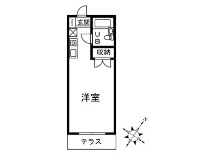 フジハウスII(ワンルーム/1階)の間取り写真