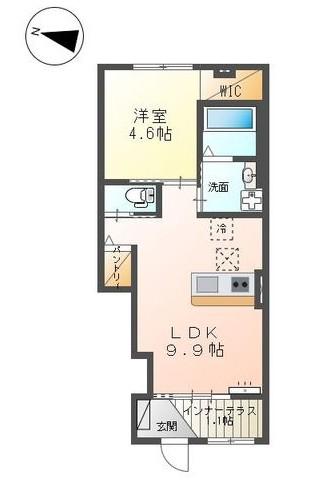 西宮市山口町下山口アパート工事(1LDK/1階)の間取り写真