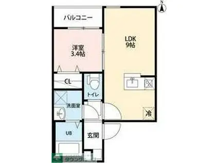 BLUE NOTE(1LDK/2階)の間取り写真