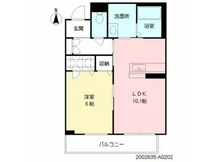 クラングII (1LDK/2階)の間取り写真