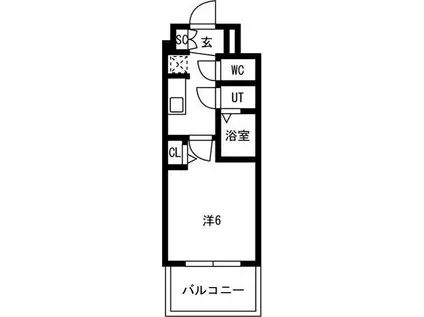 メイクスアート新栄III(1K/8階)の間取り写真