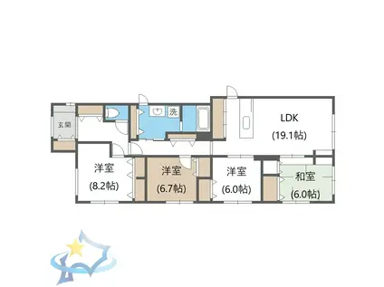 プランドール円山表参道(4LDK/4階)の間取り写真
